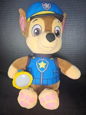 Paw Patrol Snuggle Up Officer Chase Dog Plush Toy With Flashlight Music Works